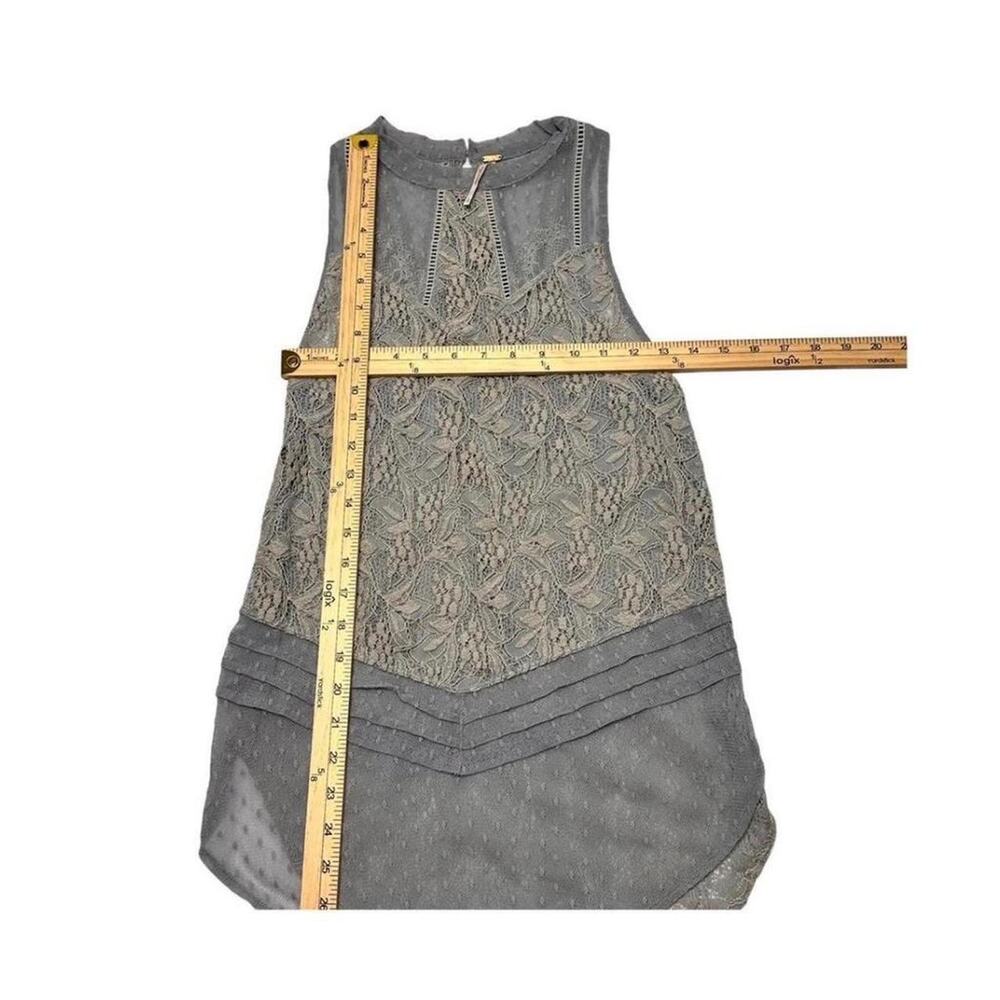 Free People all lace stretch Misty Blue Tank top Womens size small - Picture 3 of 4